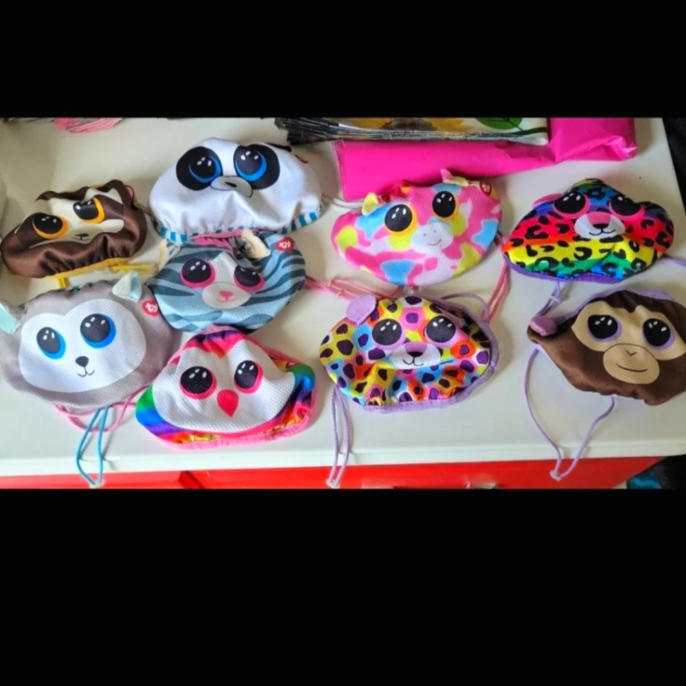 💙🩵💙Bundle set of 9 TY animal kids face masks with some flaws